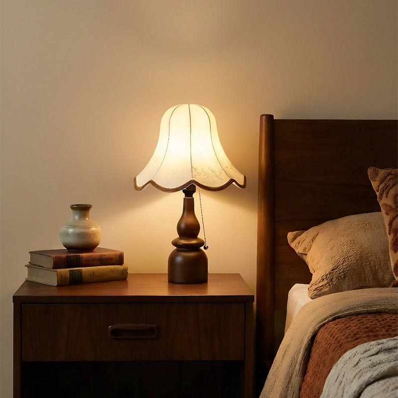 Minimalist European lamp styled on a living room console table