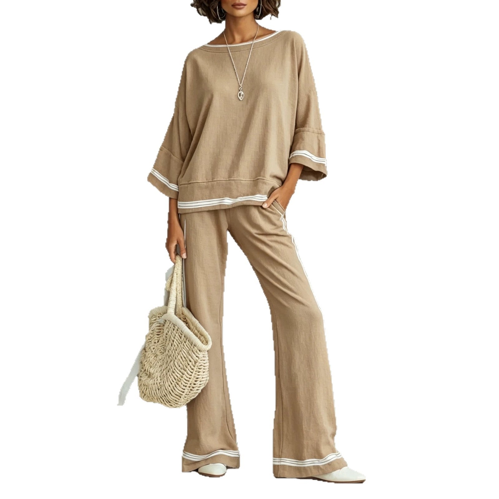 Close crop of the three-quarter sleeve hem and forearm fit